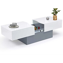 Idmarket MARTA Table basse - Gris/Blanc