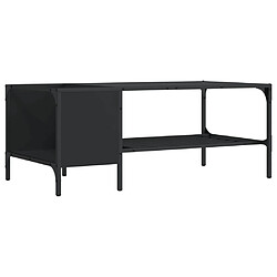 vidaXL Table Basse avec Support - Noir Bois d'Ingénierie