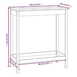 vidaXL Table de bar Bois de pin pas cher