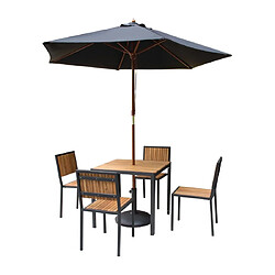 Bolero Table à manger carrée - Noir mat