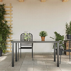 Avis vidaXL Table de jardin aluminium et verre noir