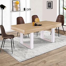 Idmarket MARKET Table PHOENIX 160 Bois/Blanc