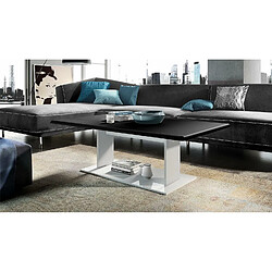 Mpc Table De Salon Table Basse En Blanc Avec Plateau De Dessus En Noir Mat 40 X 120 X 70