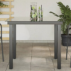 vidaXL Table de jardin - Noir aluminium et verre