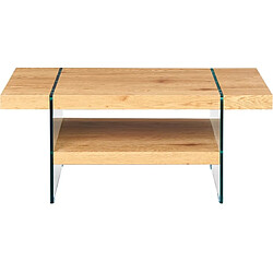 Mes Table basse rectangulaire verre - Chêne