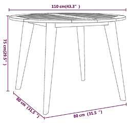 vidaXL Table de jardin ronde en acacia pas cher