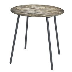Pegane Table d'appoint ronde - Noir et naturel