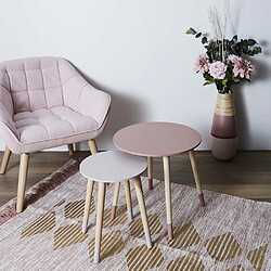 The home deco factory lot de 2 tables gigognes scandinaves - Rose