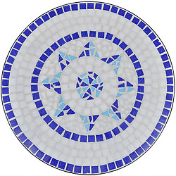 Avis VIDAXL Table de bistro mosaïque bleu et blanc