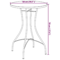 vidaXL Table de bistrot Ã˜50x70 cm - Noir et blanc pas cher