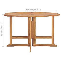 vidaXL Table à dîner pliable Teck 8720286817186 pas cher