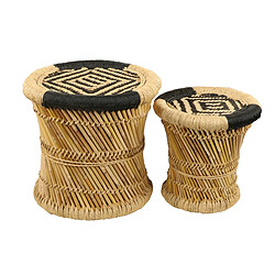 Pegane Table d'appoint ronde - Noir