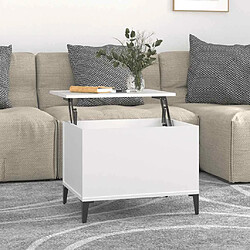 vidaXL Table Basse Blanc 60 cm