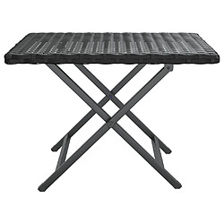 Avis VIDAXL Table pliable 45x35x32 cm - Résine tressée noire