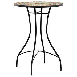 Avis vidaXL Table de bistro mosaïque terre cuite blanc Ø50x70 cm