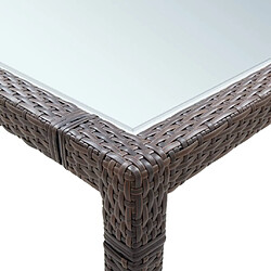 Acheter vidaXL Table à manger de jardin 200x200x74 cm - Résine tressée - Marron