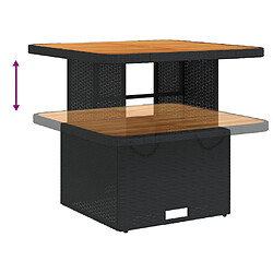 Acheter VIDAXL Table de jardin 80x80x71 cm - Résine tressée/bois acacia noir