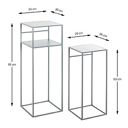 Pegane Tables d'appoint - Gris (2 pièces)