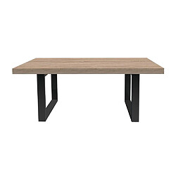 Vente-unique Table à manger NADIEGE - Naturel et noir