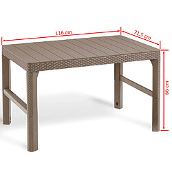 Acheter Keter Table de jardin Lyon - Cappuccino