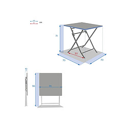 Hesperide Table de jardin carrée 2 places Greensboro - Vert Olive pas cher