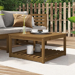vidaXL Table de jardin 82,5x82,5x45 cm - Bois Massif de Pin - Marron Miel