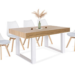 Idmarket MARKET Table PHOENIX 160 Bois/Blanc