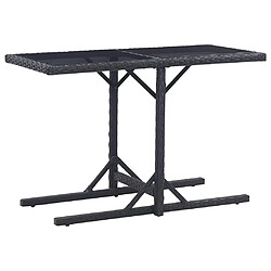 vidaXL Table de jardin Noir 46452 Table de jardin - Résine tressée et verre trempé - 110 x 53 x 72 cm