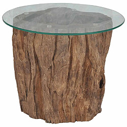 VIDAXL Table basse Teck Verre - 50 x 40 cm