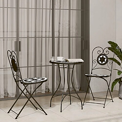 Avis vidaXL Table de bistrot Ã˜50x70 cm - Noir et blanc