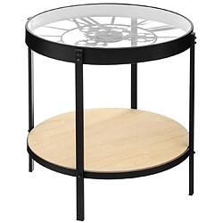 Pegane Table d'appoint ronde - Noir
