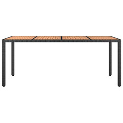 Avis vidaXL Table jardin plateau bois Noir Résine