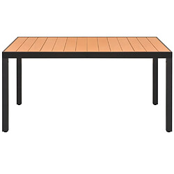 vidaXL Table de jardin - Marron 150x90x74 cm - Aluminium