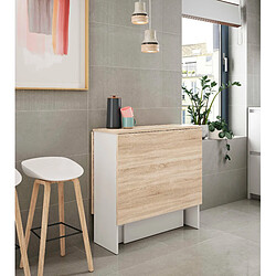 Alter Table à manger pliante - Blanc et chêne