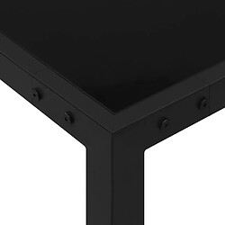 Avis vidaXL Table de jardin 130x130x72 cm - Acier et Verre - Noir