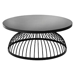 Atmosphera Table basse ronde verre - Noir