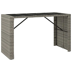 vidaXL Bar et dessus verre gris 185 cm