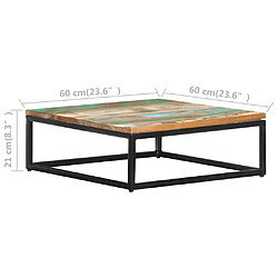 vidaXL Tables basses gigognes bois massif pas cher