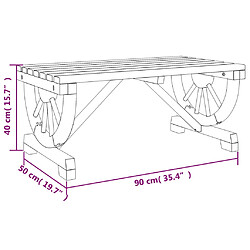 vidaXL Table basse de jardin 90x50x40 cm - Bois de sapin pas cher
