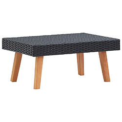 vidaXL Table basse de jardin 70x50x33 cm - Résine Tressée - Noir Table basse de jardin - Résine tressée et acier - Facile à déplacer - 70 x 50 x 33 cm