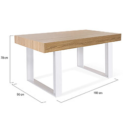 Acheter Idmarket MARKET Table PHOENIX 160 Bois/Blanc