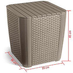 Keter Table d'appoint jardin Luzon Cappuccino pas cher
