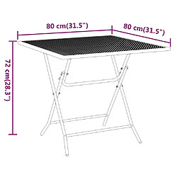 vidaXL Table de jardin 80x80x72 cm - Anthracite pas cher