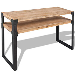 VIDAXL Table Console Acacia Massif Table console - Bois d'acacia massif - Pieds en acier - 1 étagère - Dimensions : 120 x 40 x 85 cm