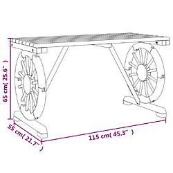 vidaXL Table de jardin 115x55x65 cm Bois de sapin pas cher