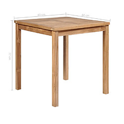 vidaXL Table de jardin bois de teck solide pas cher