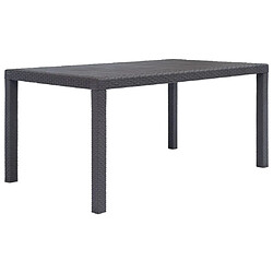 vidaXL Table de jardin en plastique rotin