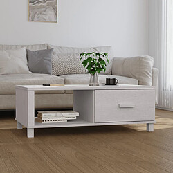 VIDAXL Table basse HAMAR - Blanc - Bois de pin Table basse - Bois de pin et MDF - Rangement tiroir et compartiment