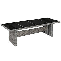 Table de jardin vidaXL - Gris et noir 240x90x74 cm