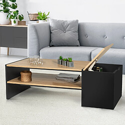 Idmarket MARKET Table Basse Bar IZIA Bois Noir